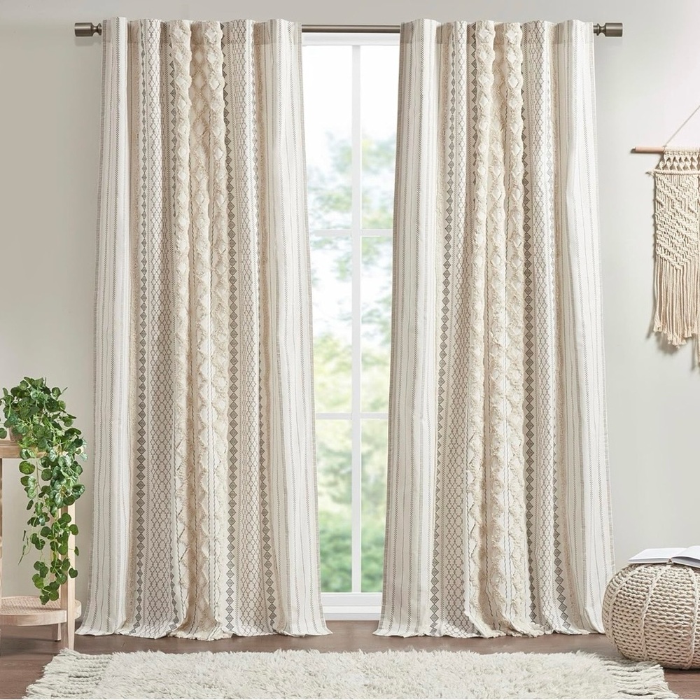 Elegant Cream and Tan Curtains